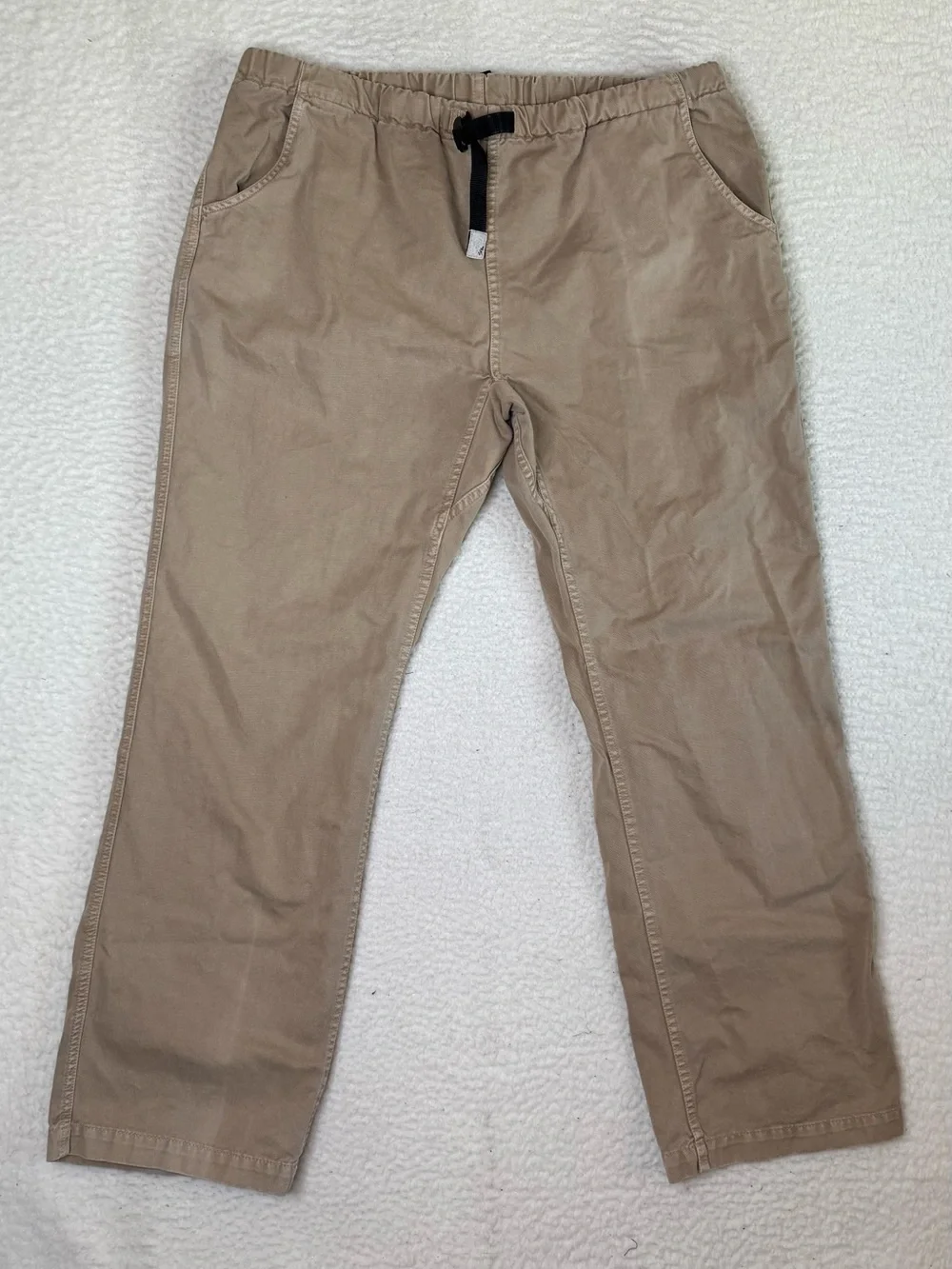 Gramicci Belted Pull On Outdoor Camping Hiking Pants Tan Mens Size XL Length 31